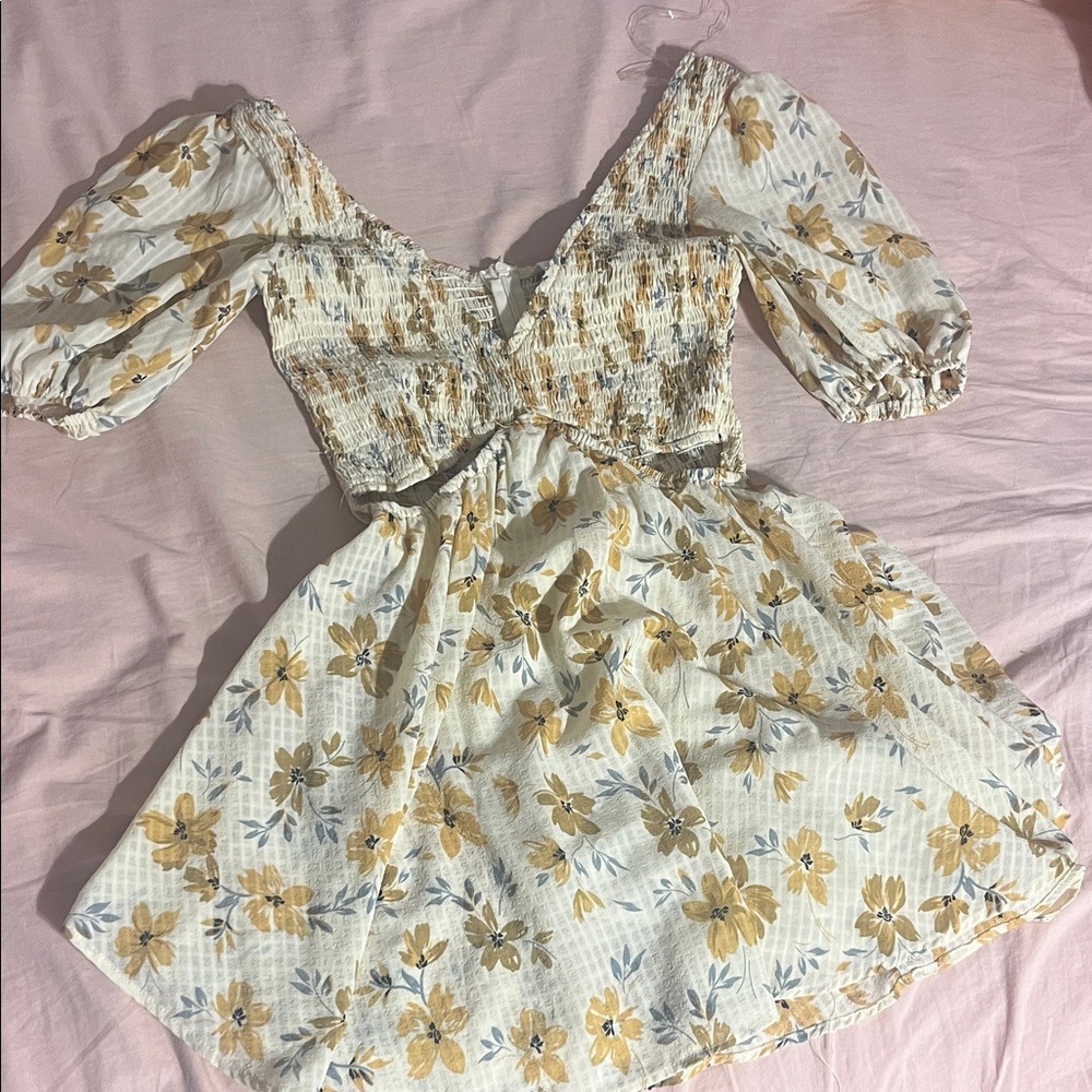 Princess Polly Yellow and Blue Floral Kids Dress